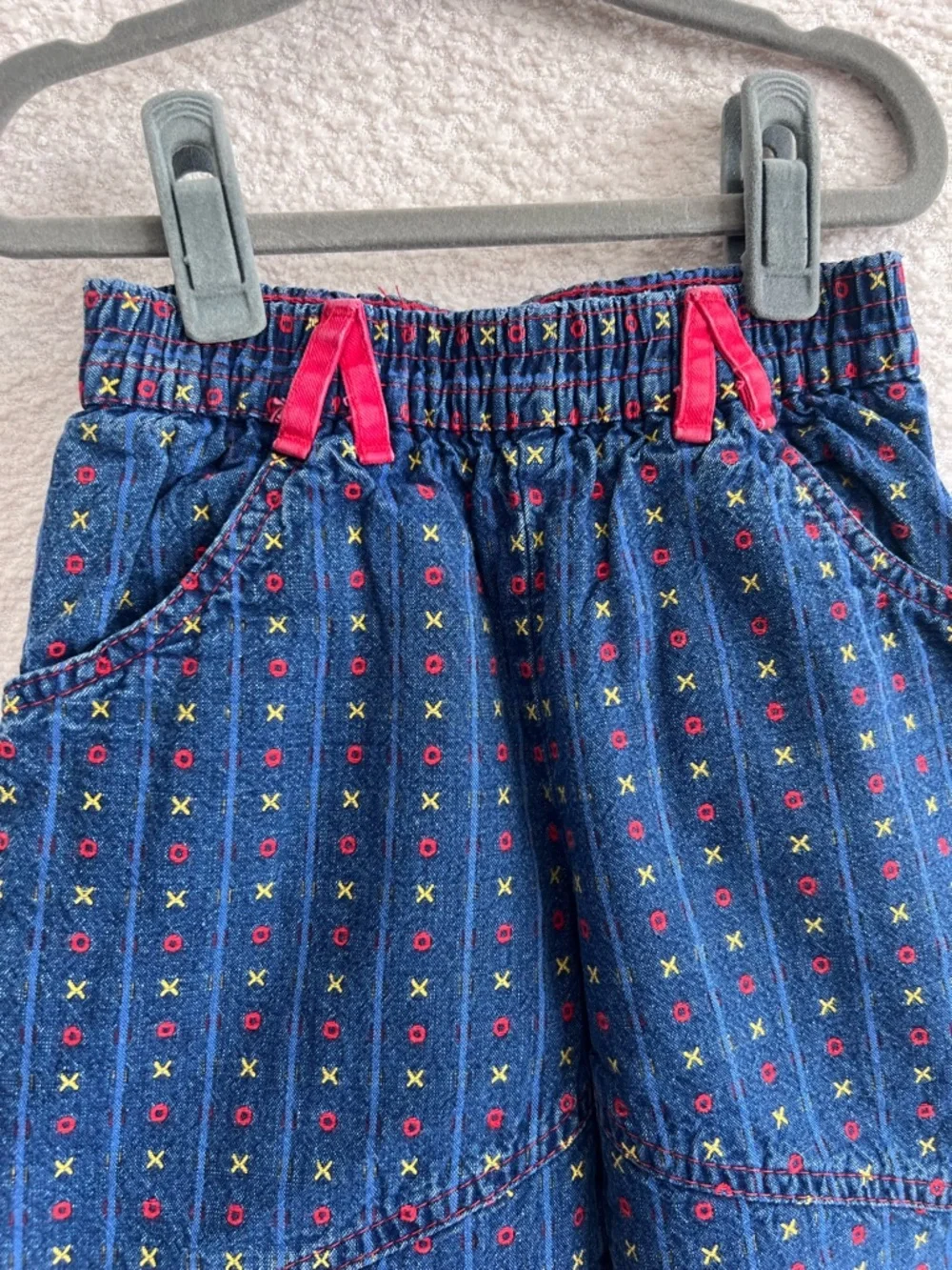 Osh Kosh B’Gosh Vintage Retro Toddler Blue Denim X O Embroidered Jeans Size‎ 3T